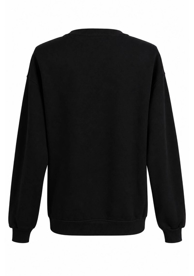 Trender O Yaka 3 İp Biyeli Siyah Kadın Sweatshirt 27kdt1000015