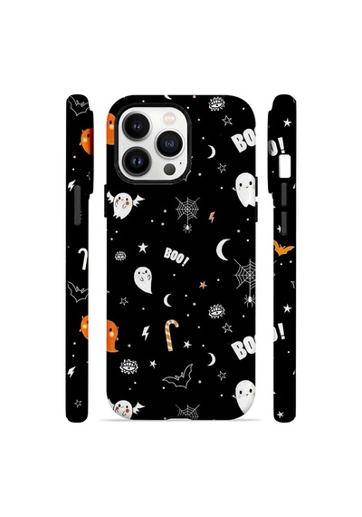 Velvoria Valestra Boo Ghost Doodle Apple iPhone Uyumlu 14 Pro Max Darbe Korumalı Kılıf Valestra Select - Boo Ghost Doodle