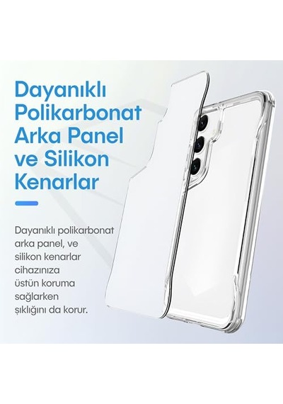 S24 Için Crystal Armor Serisi Şok Emici Yumuşak Silikon Kenar Arkası Sert Polikarbonat Darbeye Dayanıklı Şeffaf K Diğer