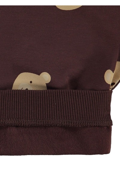Civil Baby Ayıcık Baskılı 6-18 Ay Sweatshirt - Kahverengi Acı Kahverengi