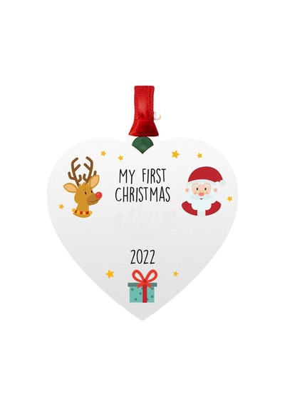 Noel Süsler Ağaç Asma Hatıra Seramik Kalp Beyaz Noel Ağacı Noel Partisi