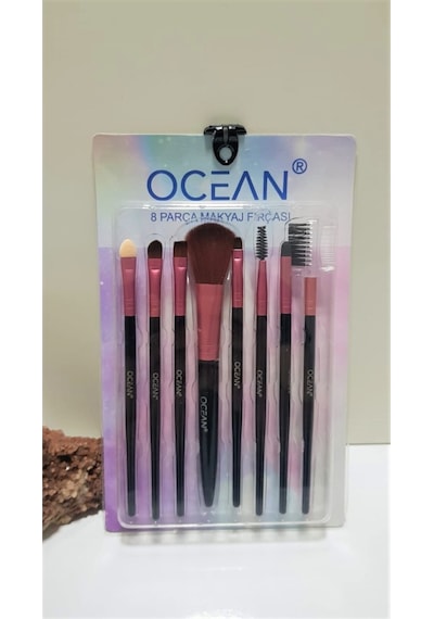 Ocean 8li Makyaj Fırça Seti Pembe Modern Tasarım 431550