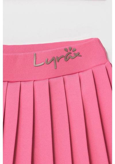 Lyrax Kabartmalı Şort Etekli Crop Kız Çocuk Sporcu Takım Pembe