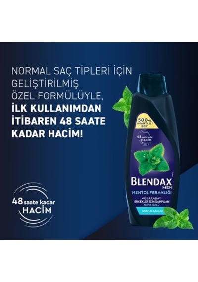 500 Ml Nane Özlü Mentol Ferahlığı Sunan Şampuan, Normal Saçlar İçin