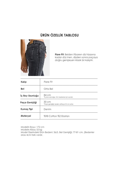 it's basic Kadın Koyu Füme T-2s6-1 Flare Fit Paçası Parlak Taşlı Özel Tasarım Denim Jean it's basic Kadın Koyu Füme T-2s6-1 Flare Fit Paçası Parlak Taşlı Özel Tasarım Denim Jean