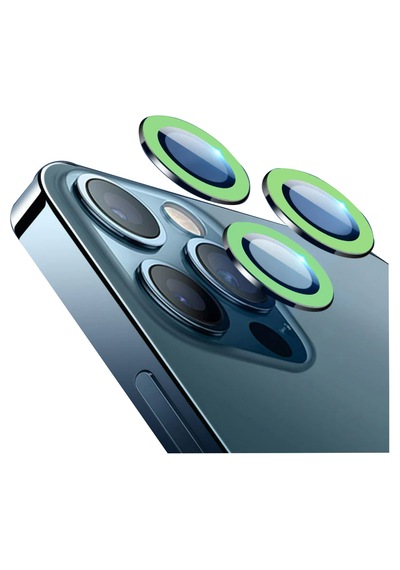 Nettech Apple Uyumlu iPhone 11 Pro Fosfor Seri Kamera Cam Koruyucu - Yeşil