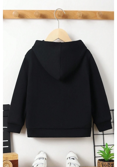 Los Angles Baskılı Erkek - Kız Çocuk Rahat Kalıp Sweatshirt Siyah