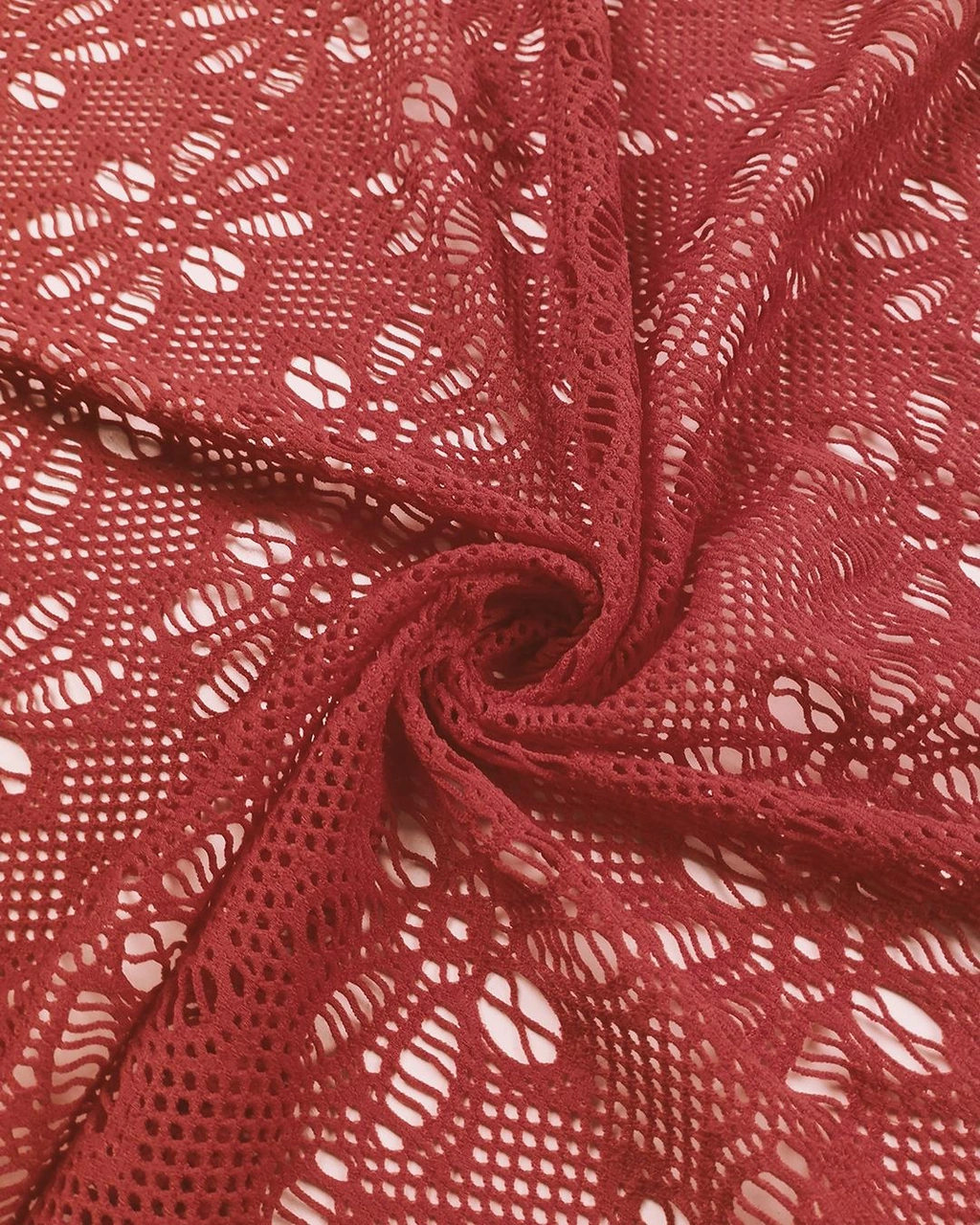 Örme Kırmızı Nar Çiçeği Renkte En: 150 Cm-2121 Renkli