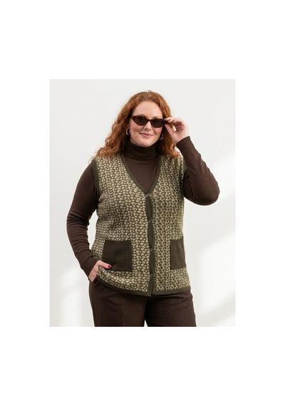 Onno Style Women Büyük Beden Çelik Örgü Klasik Leopar Desen Triko Kadın Yelek Kahverengi Onno Style Women Büyük Beden Çelik Örgü Klasik Leopar Desen Triko Kadın Yelek Kahverengi