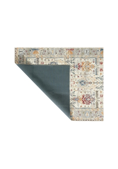 Spring Serisi Krem Vintage Eskitme Desenli Dijital Baskı Yıkanabilir Modern Salon Halısı Krem