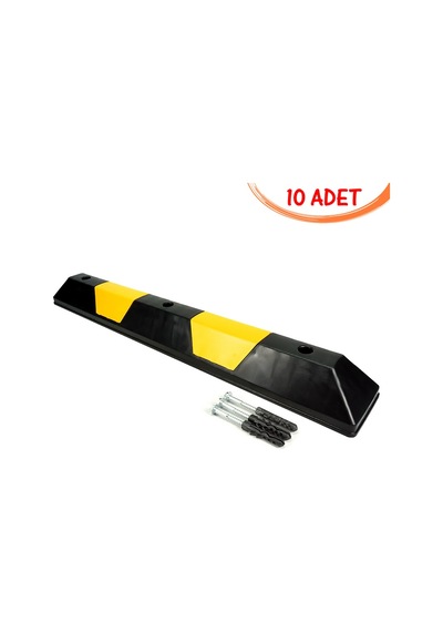 Otopark Durdurucu Araç Stoperi Plastik Otopark Stoperi Ankara 1100x150x100mm 10 Adet