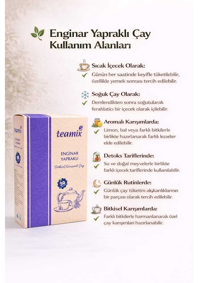 Enginar Çayı-enginarlı Çay-enginar Yapraklı Deve Dikeni Tohumlu Bitkisel Karışımlı Çay 60 G 30 Süzen Poşet