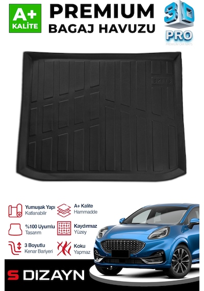 S-dizayn Ford Puma 3d Pro Bagaj Havuzu 2019 Üzeri A+ Kalite