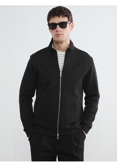 Lcw Vision Kahverengi Dik Yaka Erkek Fermuarlı Sweatshirt