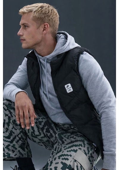 Nike Air Max Storm Fit Men's Windrunner Gi Black Waistcoat Spor Yelek Siyah