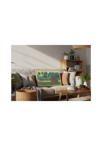Monet Giverny Yakınlarında Saman Yığını Çerçevesiz Poster 30x42 Cm A3 Tablo Empresyonist