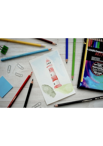 Stabilo Aquacolor Arty - Kuru Boya Kalemi - 12'li Paket - Çeşitli Diğer