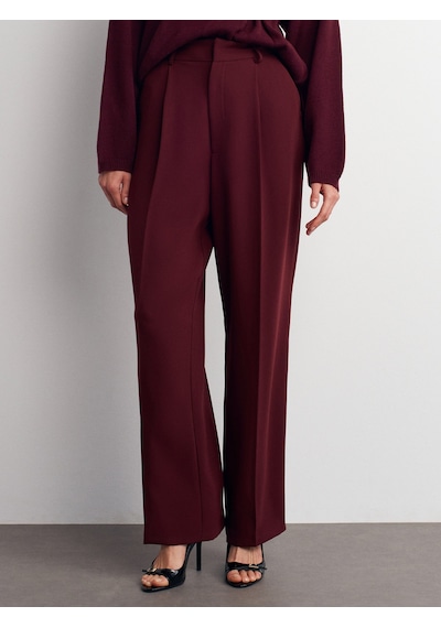 Dilvin 7954 Yüksek Bel Pantolon-bordo Bordo