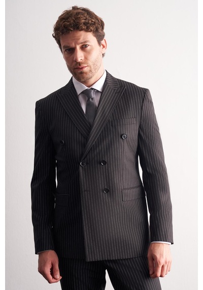 İmza Siyah Kırlangıç Yaka Çizgili Kruvaze 6 Drop Slim Fit Tam Astar Esnek Takım Elbise 1001255153 İmza Siyah Kırlangıç Yaka Çizgili Kruvaze 6 Drop Slim Fit Tam Astar Esnek Takım Elbise 1001255153