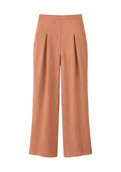 Mixray 4774 Kadın Bol Paça Pileli Pantalon Açık Kahve Açık Kahverengi