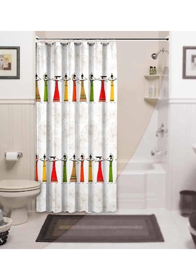 Zethome Tropik Africa Banyo Duş Perdesi Tek Kanat 1X120X200 Çok Renkli