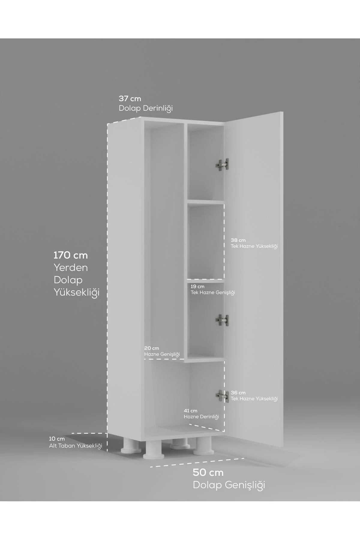 Elox Banyo Dolabı Raflı,balkon Dolabı,mutfak Dolabı Çok Amaçlı Dolap Ceviz