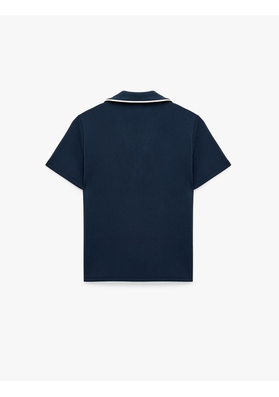 Koton Modal Kumaş Regular Fit Biyeli Kısa Kollu Polo Yaka Tişört Lacivert 7wak50132ek