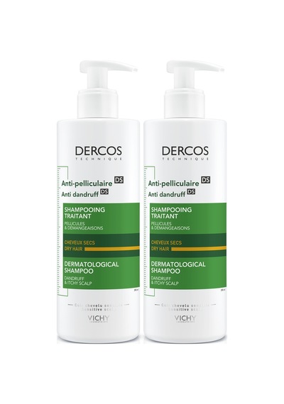 Vichy Dercos Kuru Saçlar İçin Kepeğe Karşı Etkili Bakım Şampuanı 390 Ml 2 Adet