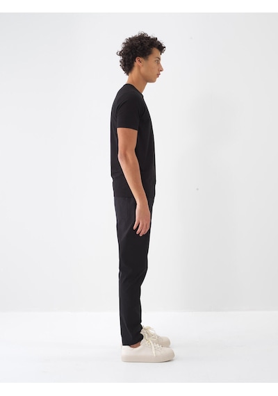 Xint Siyah Pamuk Dokulu Slim Fit Tişört 502069