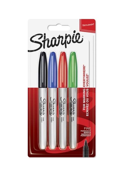 Sharpie Markör Permanent Fine 4 Lü Standart Renk 1985858 Çok Renkli