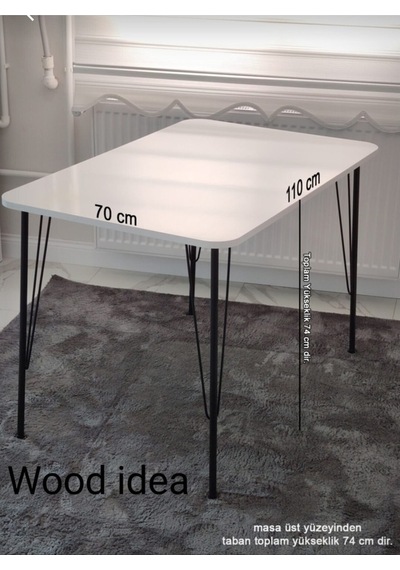 Webdepo Wood Idea Beyaz 70X110 Yemek Masası Ms70110Byz