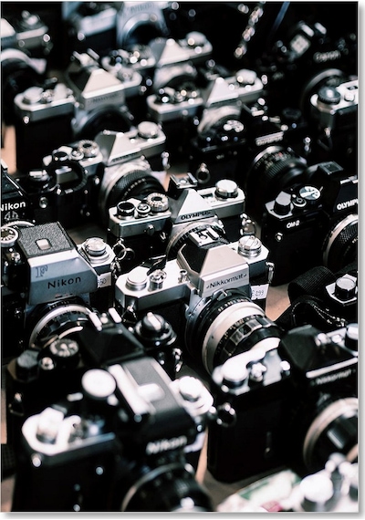 Cakasepetim Eski Nikon Ve Olympus Fotoğraf Makineleri Ahşap Mdf Tablo