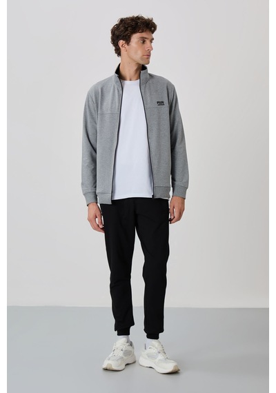 Tommy Life Anton Gri Melanj - Siyah Jogger Eşofman Takım - 85178 Gri - Siyah