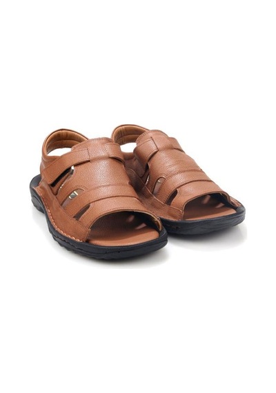 Pisagor Ps-33720 Erkek Ortopedik Deri Sandalet Siyah