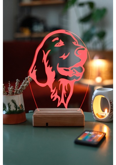 Özel Üretim Dil Çıkartan Köpek Hediyelik 3D Led Gece Lamba