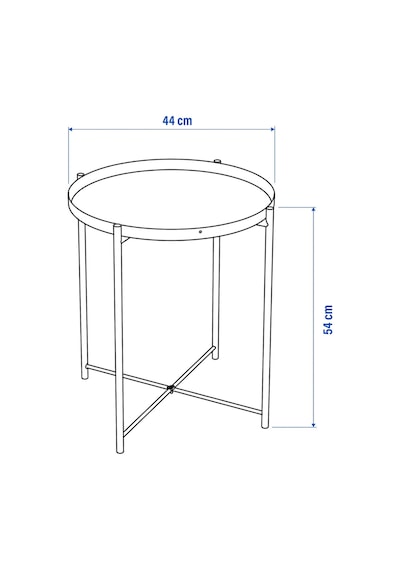 Waldern Home Metal Çok Amaçlı Katlanabilir Tepsili Sehpa Beyaz