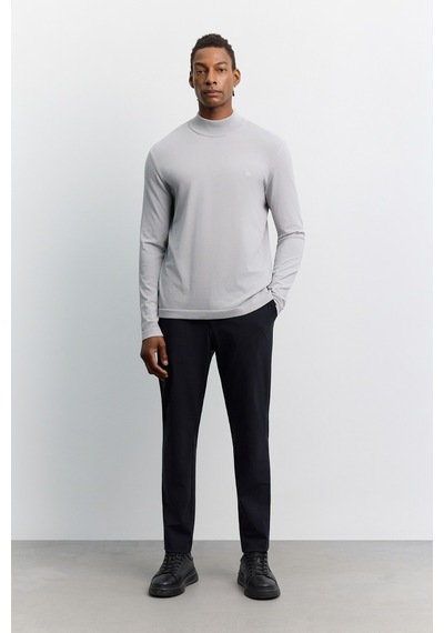 Avva Erkek Gri Yarım Balıkçı Yaka Rayon Tüylenmeyen Basic Regular Fit Triko Kazak B005151