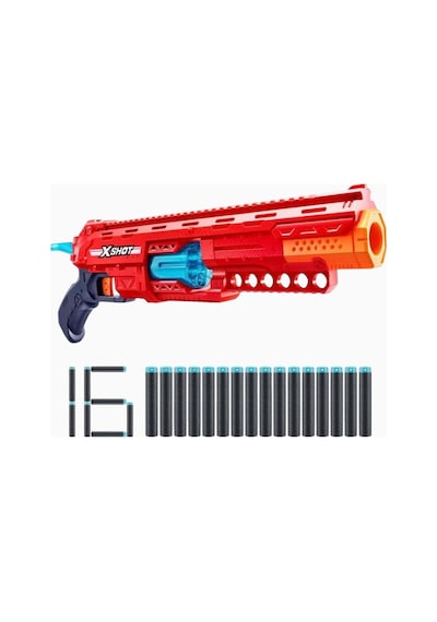 X Shot X-shot Excel Caliber S1 6 Atışlı Döner Namlulu Oyuncak Tabanca Nerf, Oyuncak Tabanca Kırmızı