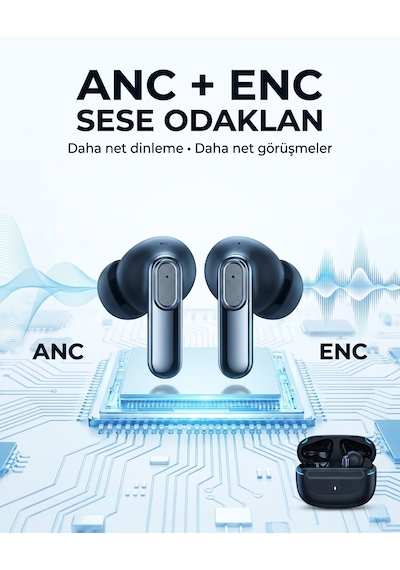 Bezos Snk-9000 Siyah Anc & Enc Kablosuz Bluetooth Kulaklık 5.4 Kulak İçi Kulaklık Nıda