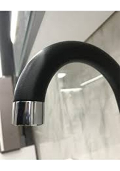 Siyah Kısa Lavabo Bataryası Delta Banyo Sıcak Soğuk Su Girişli Musluk Siyah