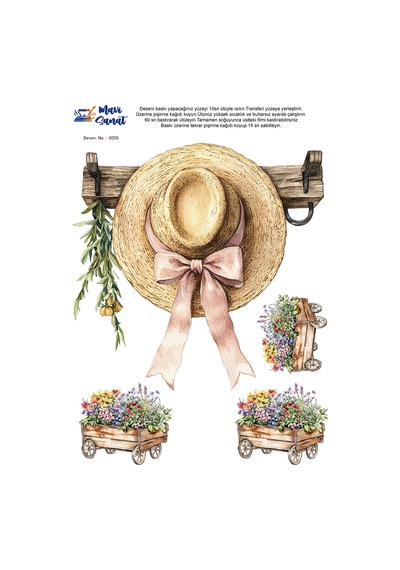 Mavi Sanat Ütü İle Rub On Transfer Kağıdı A4 Model No: 0005