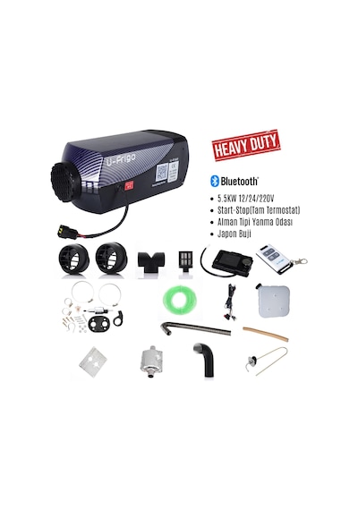 U-frigo 5.5 Kw 12-24v Webasto Dizel Isıtıcı Start-stop Bluetooth Heavy Duty Serisi