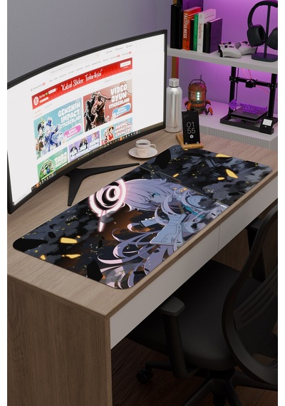 Blue Archive Kaymaz Dikişli Kauçuk Oyuncu Mousepad V3 - 90x40 Xxl Gaming Mouse Pad Fare Altlığı