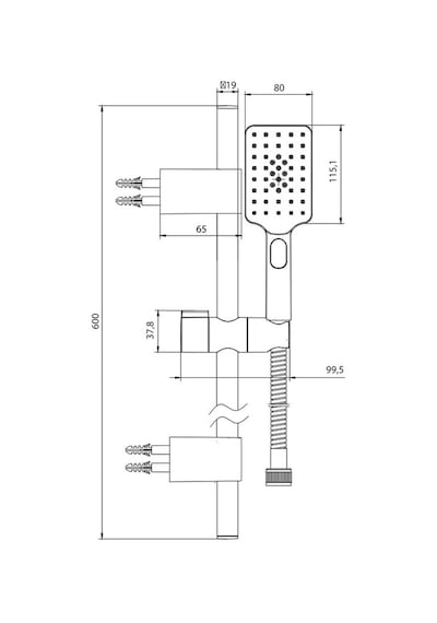 Eca Tiera Plus Banyo Hareketli Sürgülü Duş Seti Üst Takımı Mat Siyah 102146092c1 Siyah