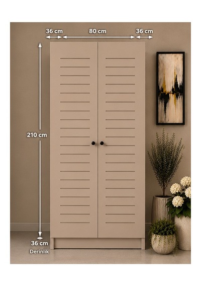 Flower Kombi Dolabı Krem Mdf