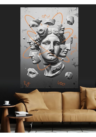 Ahşap Tablo Heykel Başı Modern Sanat