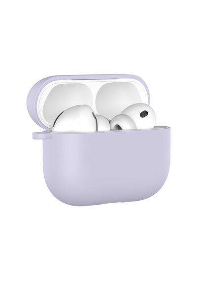 Apple Uyumlu AirPods Pro 3 İle Kılıf Standart Yumuşak Silikon Case Lila