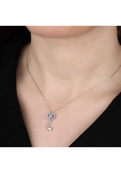 Swarovski Taşlı Gümüş Anahtar Kadın Kolye (520313295)