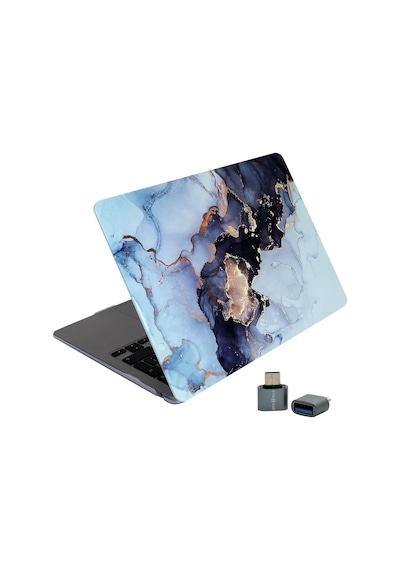 Huawei Matebook D15 Kılıf 15,6 İnç Mermer Desenli Sert Kapak Laptop Koruyucu İnce Ve Hafif Tasarım Gri 01