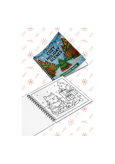 Yılbaşı Cozy Holiday Scenes Bold And Easy 20x20 Cm Büyük Boyama Kitabı, Çocuklar Yetişkinler